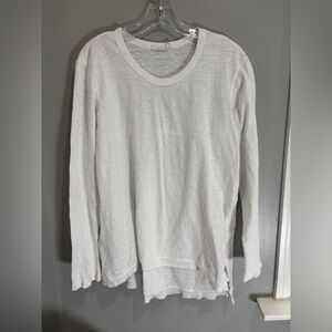 WILT Made in USA Women’s Cotton White High Low long sleeve shirt large